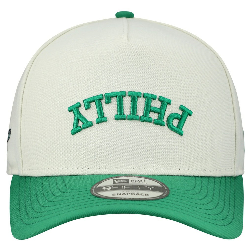 Philadelphia Eagles New Era Upside Down 9FIFTY A-Frame Snapback Hat - Cream Hats