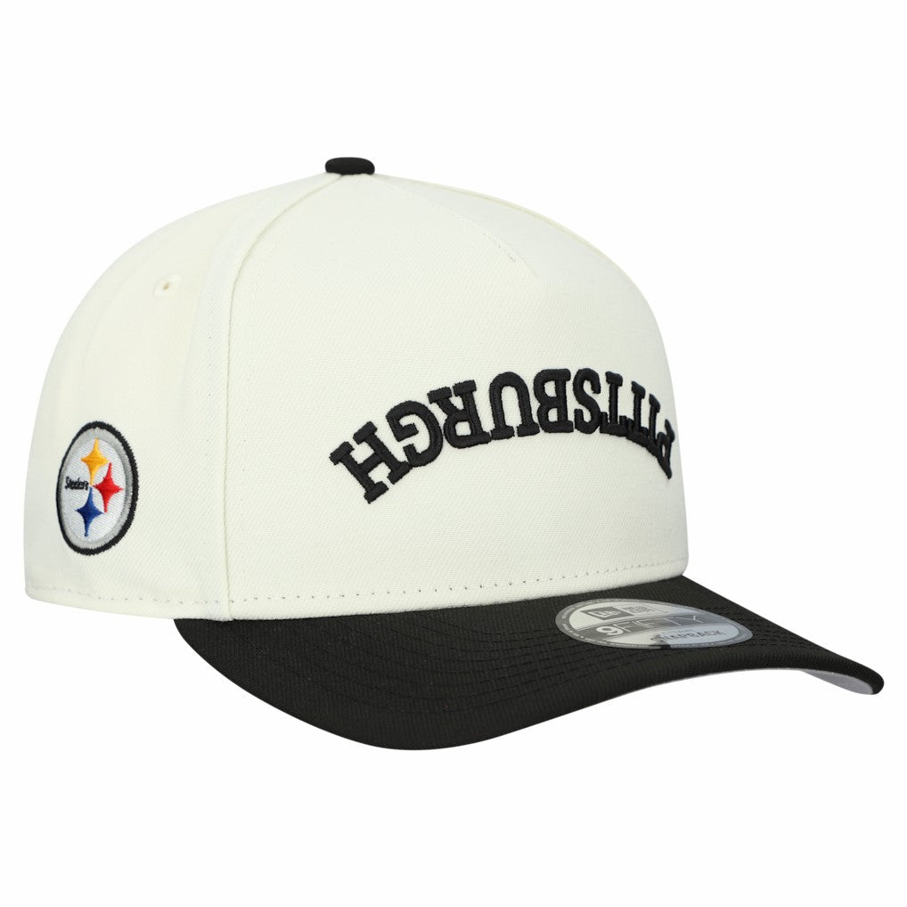 Pittsburgh Steelers New Era Upside Down 9FIFTY A-Frame Snapback Hat - Cream Hats