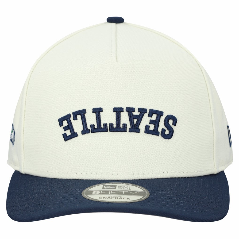 Seattle Seahawks New Era Upside Down 9FIFTY A-Frame Snapback Hat - Cream Hats