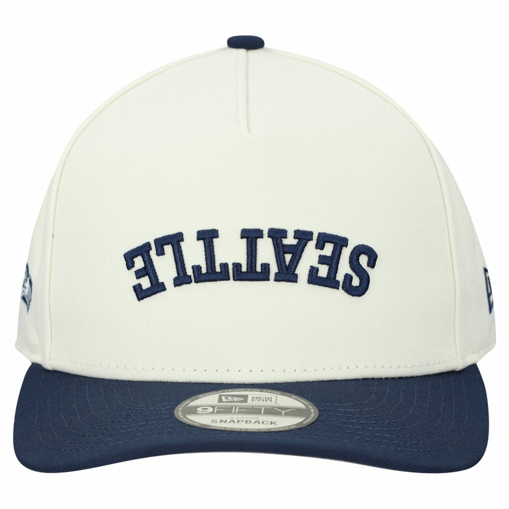 Seattle Seahawks New Era Upside Down 9FIFTY A-Frame Snapback Hat - Cream Hats