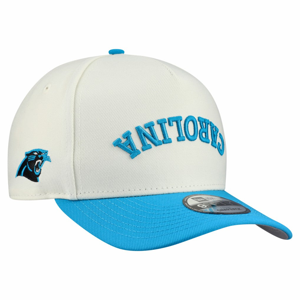Carolina Panthers New Era Upside Down 9FIFTY A-Frame Snapback Hat - Cream Hats