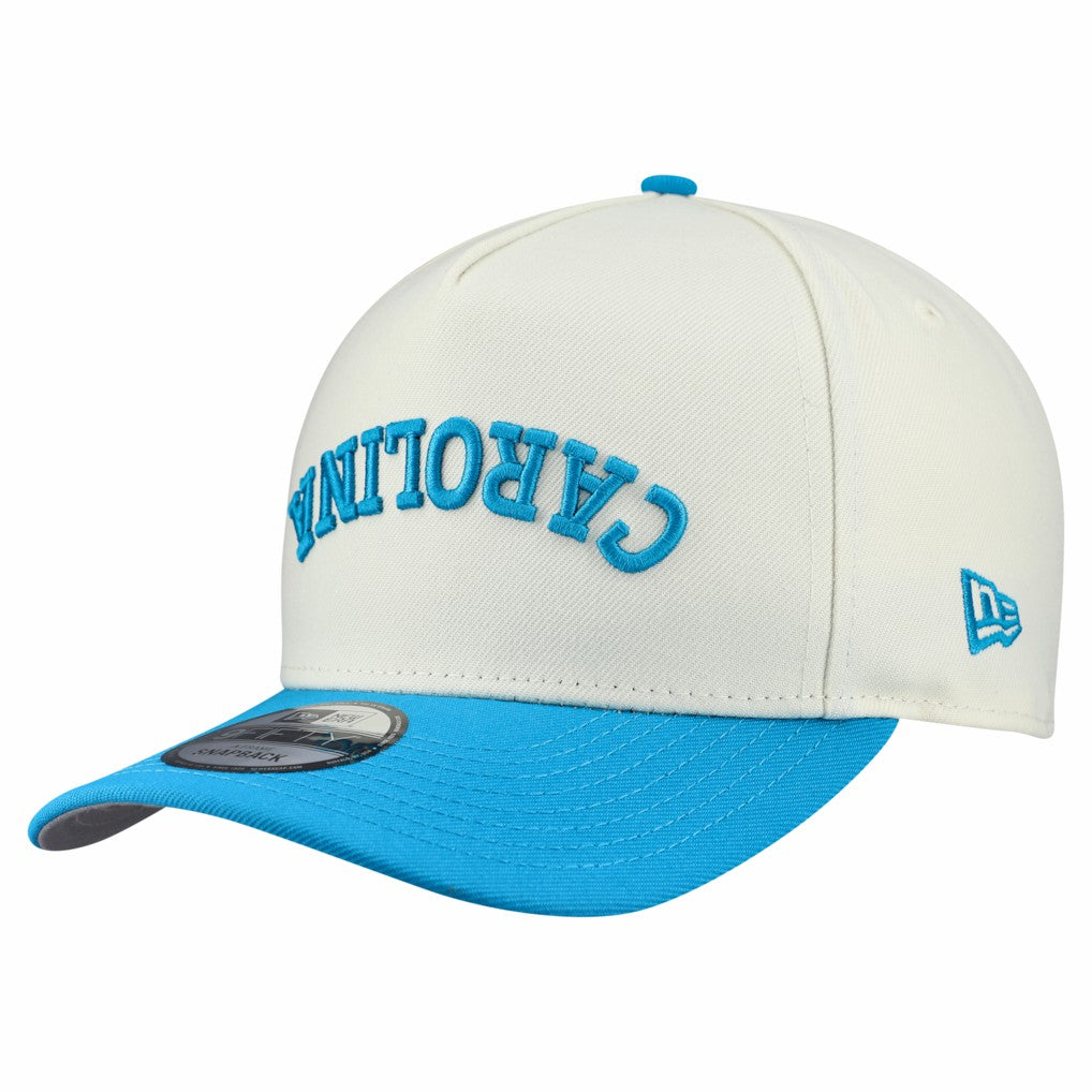 Carolina Panthers New Era Upside Down 9FIFTY A-Frame Snapback Hat - Cream Hats