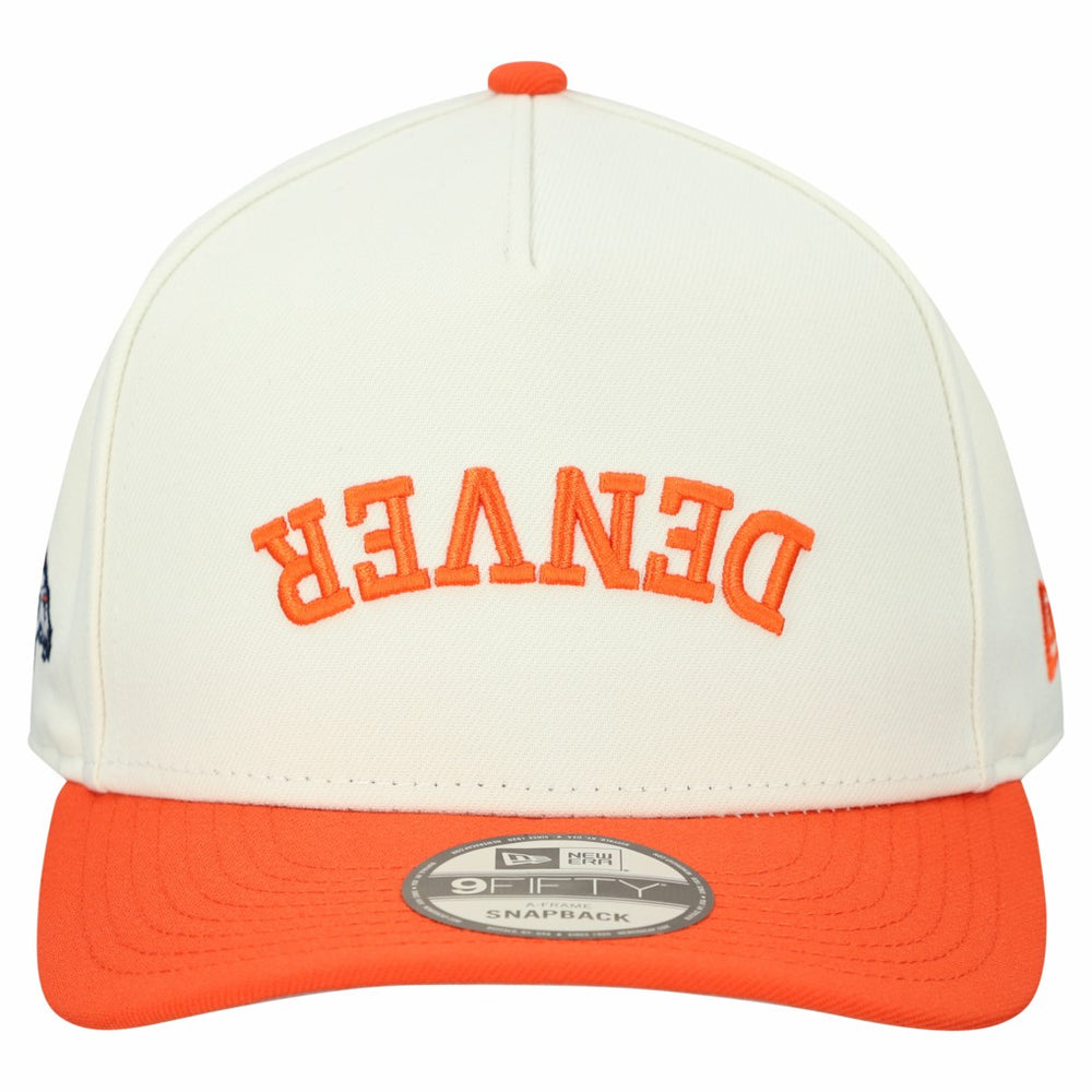 Denver Broncos New Era Upside Down 9FIFTY A-Frame Snapback Hat - Cream Hats