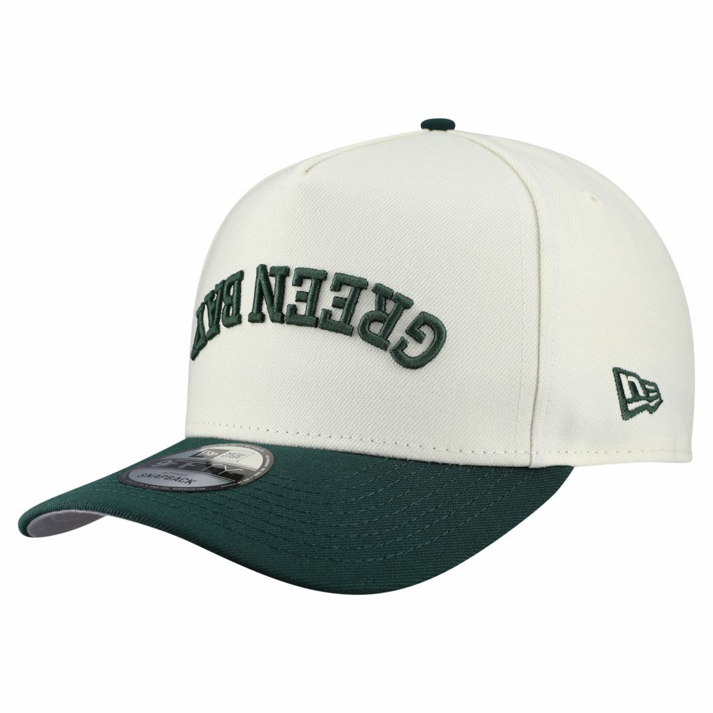 Green Bay Packers New Era Upside Down 9FIFTY A-Frame Snapback Hat - Cream Hats