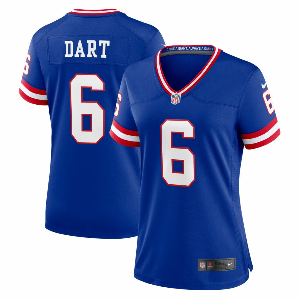 Jaxson Dart New York Giants Women's Alternate 2 Classic Game Jersey - Royal Jerseys