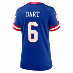 Jaxson Dart New York Giants Women's Alternate 2 Classic Game Jersey - Royal Jerseys