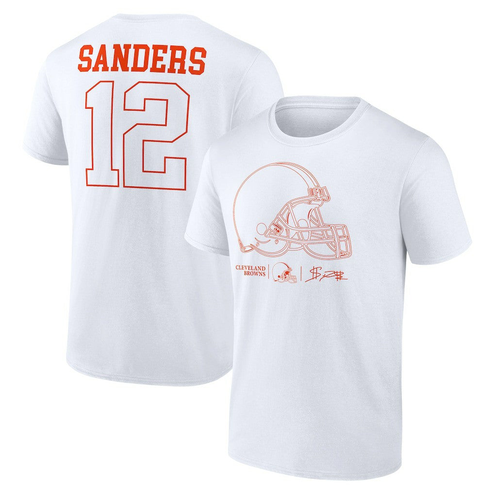 Shedeur Sanders Cleveland Browns Outline Player T-Shirt - White T-shirts