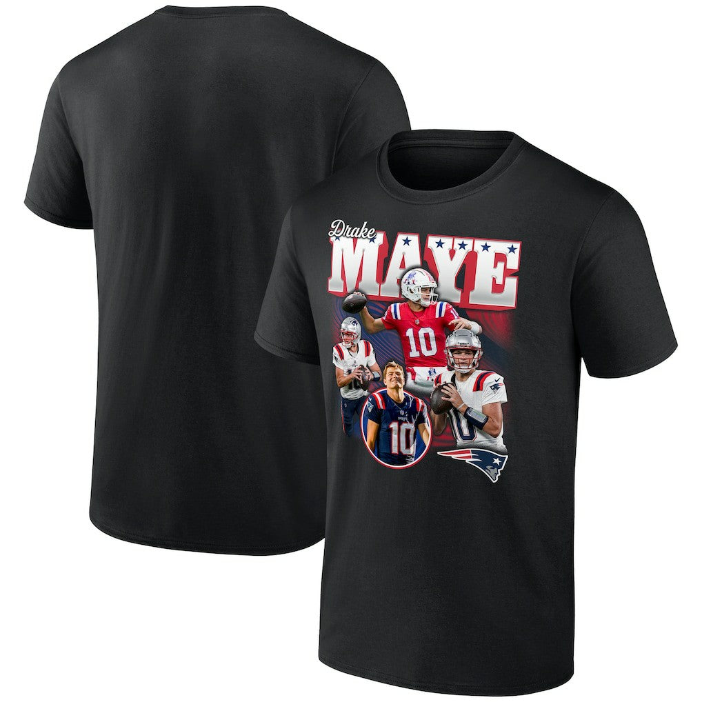 Drake Maye New England Patriots Notorious T-Shirt - Black T-shirts