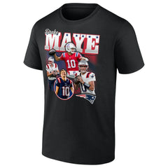 Drake Maye New England Patriots Notorious T-Shirt - Black T-shirts