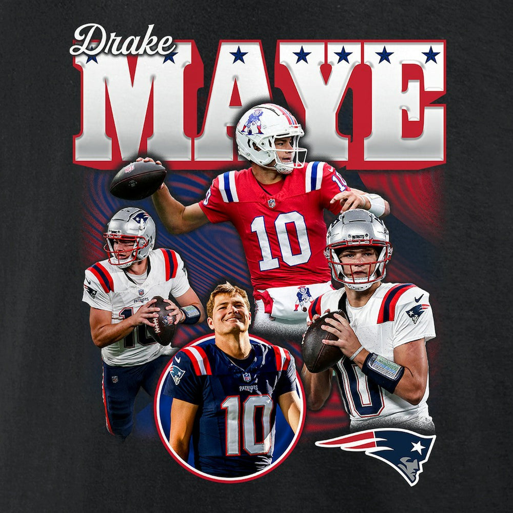 Drake Maye New England Patriots Notorious T-Shirt - Black T-shirts