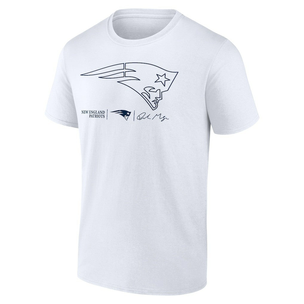 Drake Maye New England Patriots Outline Player T-Shirt - White T-shirts