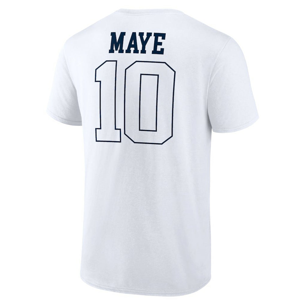 Drake Maye New England Patriots Outline Player T-Shirt - White T-shirts