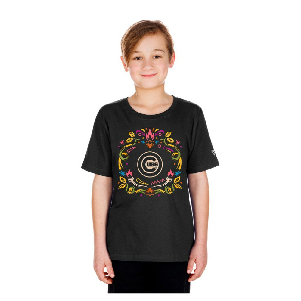 Chicago Cubs New Era Youth Día de los Muertos T-Shirt - Black T-shirts