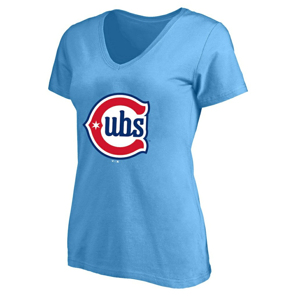 Pete Crow-Armstrong Chicago Cubs Profile Women's Plus Size Name & Number V-Neck T-Shirt - Light Blue T-shirts