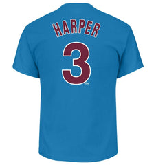 Bryce Harper Philadelphia Phillies Profile Big & Tall Player Name & Number T-Shirt - Light Blue T-shirts