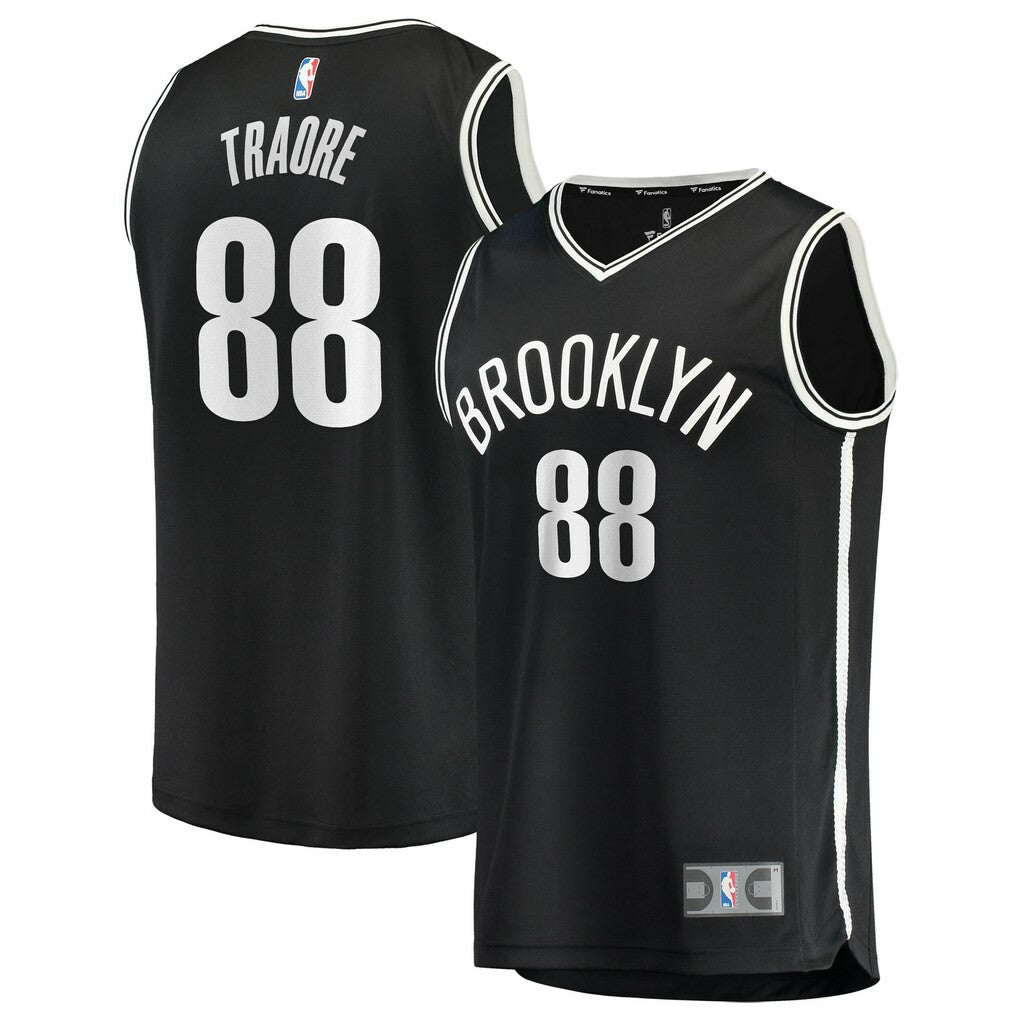 Nolan Traoré Brooklyn Nets Youth Fast Break Replica Jersey Black Icon Edition - Fanatics