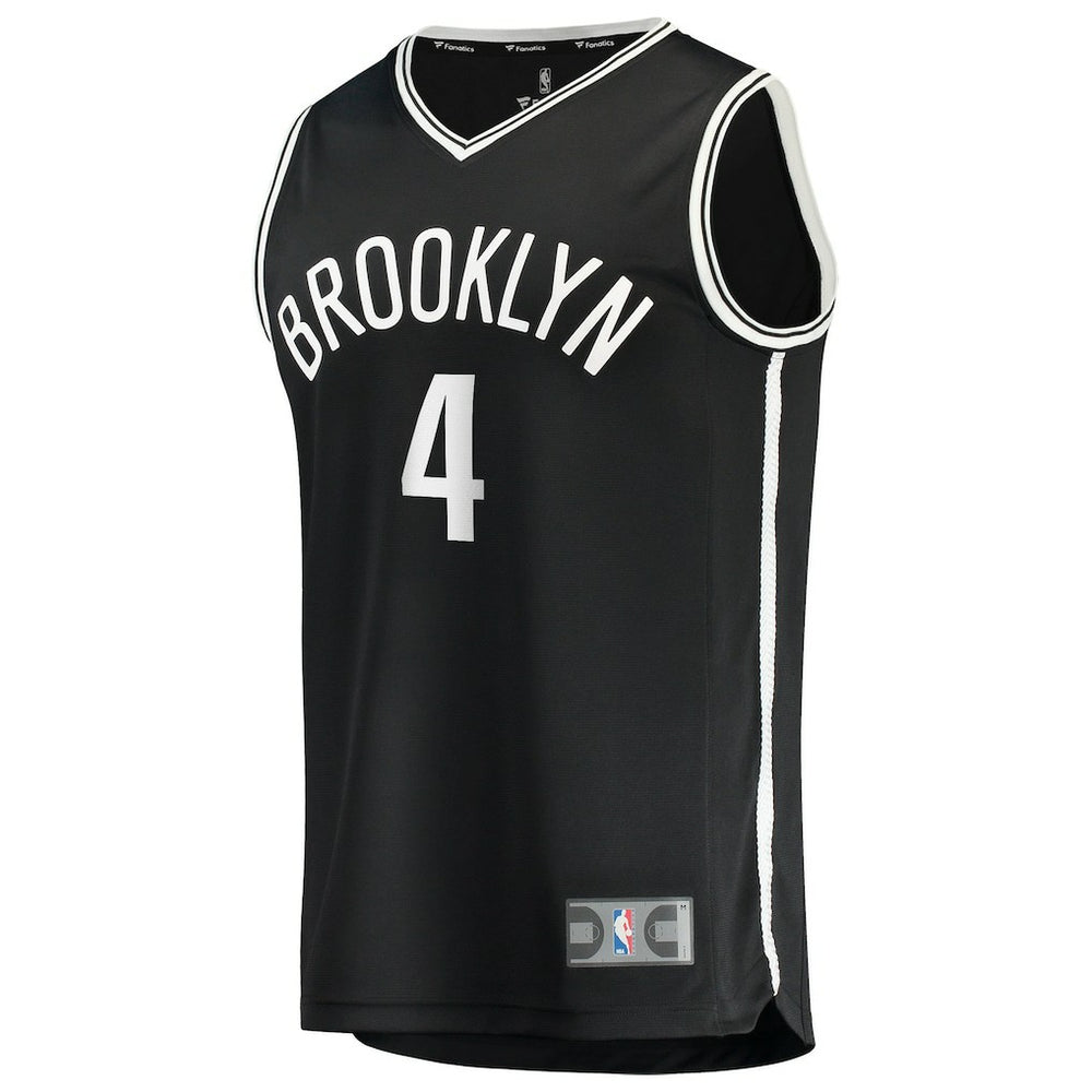 Drake Powell Brooklyn Nets Fast Break Replica Jersey Black Icon Edition - Fanatics