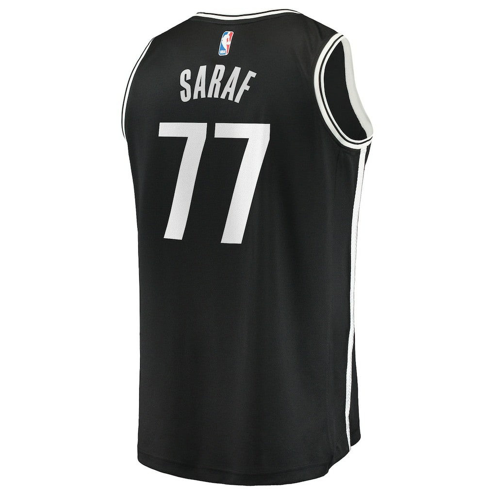 Ben Saraf Brooklyn Nets Fast Break Replica Jersey Black Icon Edition - Fanatics