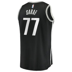 Ben Saraf Brooklyn Nets Fast Break Replica Jersey Black Icon Edition - Fanatics