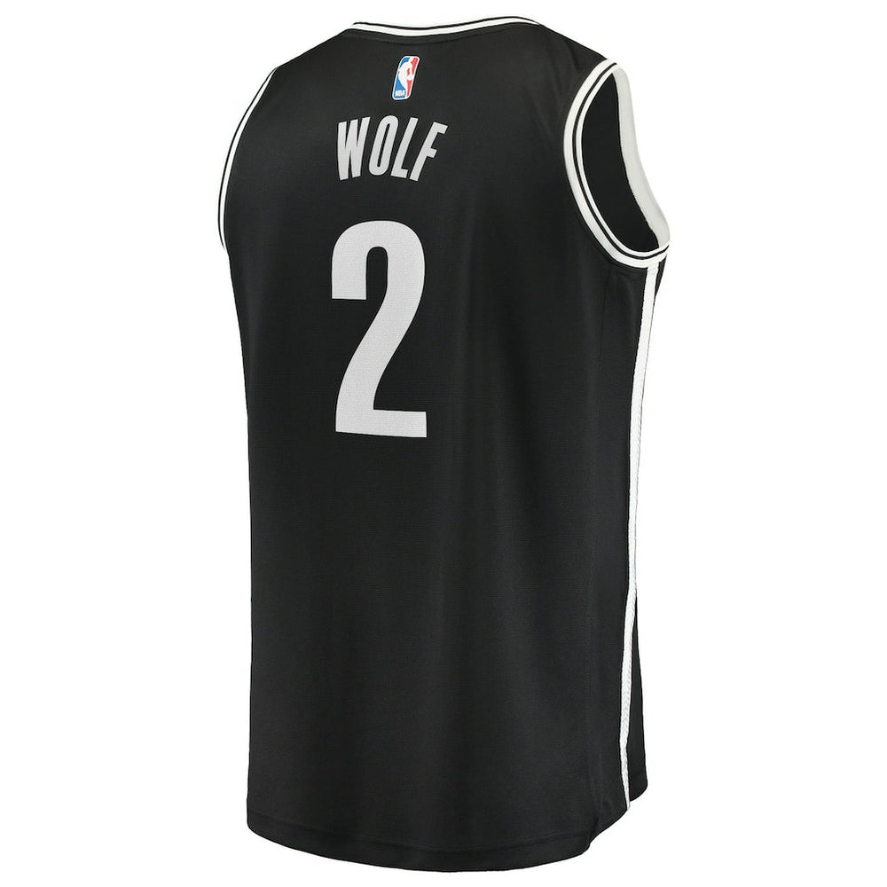 Daniel Wolf Brooklyn Nets Fast Break Replica Jersey Black Icon Edition - Fanatics