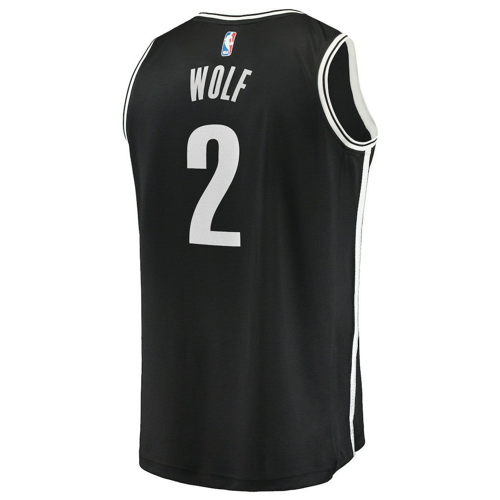 Daniel Wolf Brooklyn Nets Youth Fast Break Replica Jersey Black Icon Edition - Fanatics