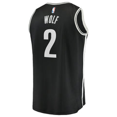 Daniel Wolf Brooklyn Nets Youth Fast Break Replica Jersey Black Icon Edition - Fanatics