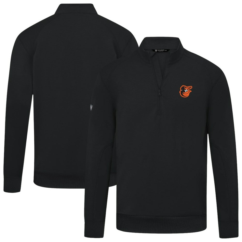 Baltimore Orioles Levelwear Upright Insignia Tri-Blend Quarter-Zip Pullover - Black Pullover