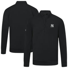 New York Yankees Levelwear Upright Insignia Tri-Blend Quarter-Zip Pullover - Black Pullover