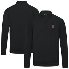 Los Angeles Angels Levelwear Upright Insignia Tri-Blend Quarter-Zip Pullover - Black Pullover