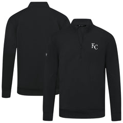 Kansas City Royals Levelwear Upright Insignia Tri-Blend Quarter-Zip Pullover - Black Pullover