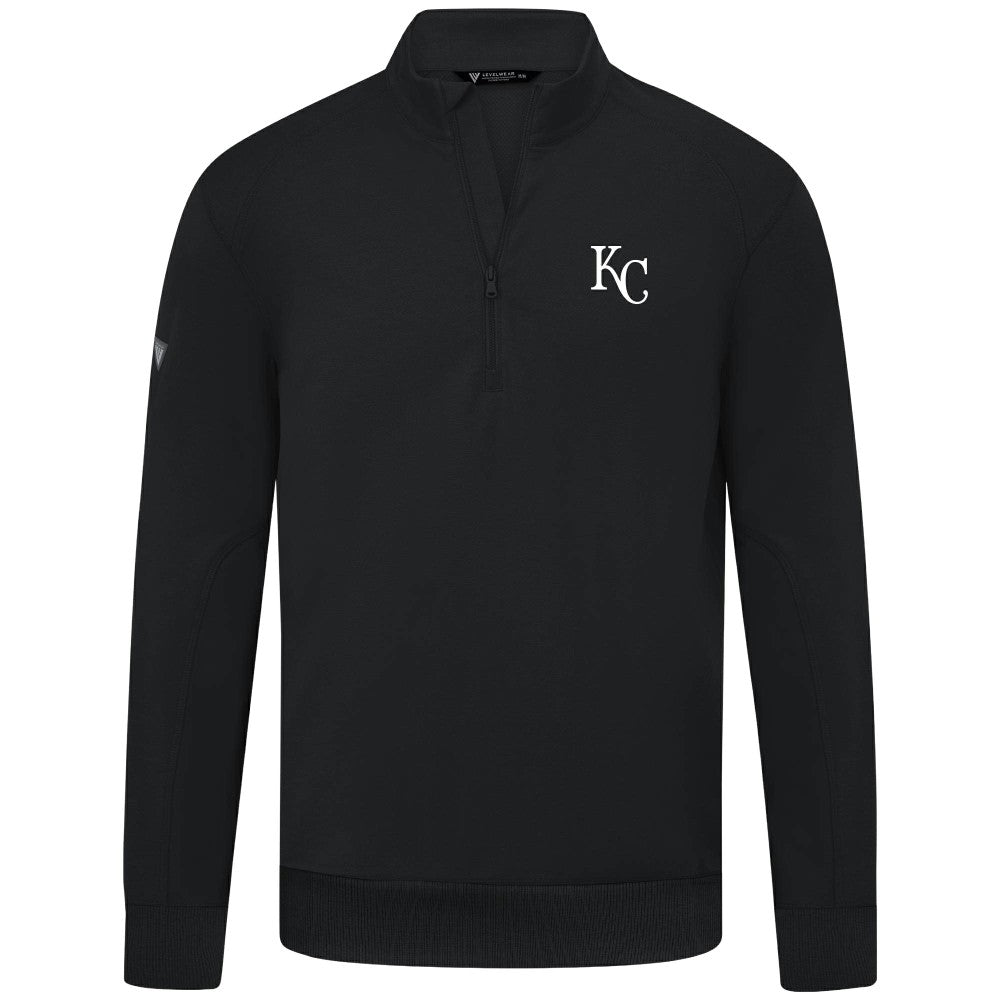 Kansas City Royals Levelwear Upright Insignia Tri-Blend Quarter-Zip Pullover - Black Pullover