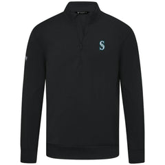 Seattle Mariners Levelwear Upright Insignia Tri-Blend Quarter-Zip Pullover - Black Pullover