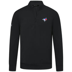 Toronto Blue Jays Levelwear Upright Insignia Tri-Blend Quarter-Zip Pullover - Black Pullover