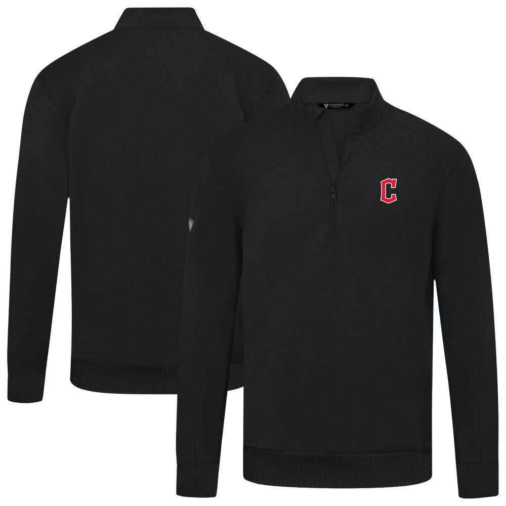 Cleveland Guardians Levelwear Upright Insignia Tri-Blend Quarter-Zip Pullover - Black Pullover