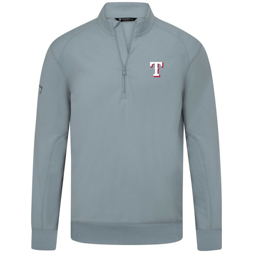Texas Rangers Levelwear Upright Insignia Tri-Blend Quarter-Zip Pullover - Gray Pullover