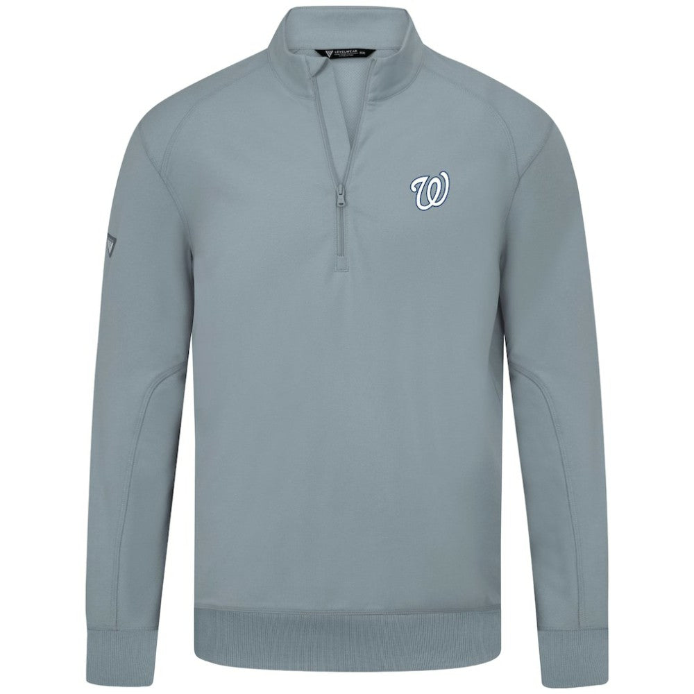 Washington Nationals Levelwear Upright Insignia Tri-Blend Quarter-Zip Pullover - Gray Pullover