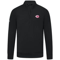 Cincinnati Reds Levelwear Upright Insignia Tri-Blend Quarter-Zip Pullover - Black Pullover