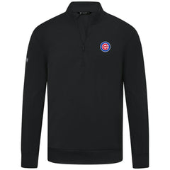 Chicago Cubs Levelwear Upright Insignia Tri-Blend Quarter-Zip Pullover - Black Pullover