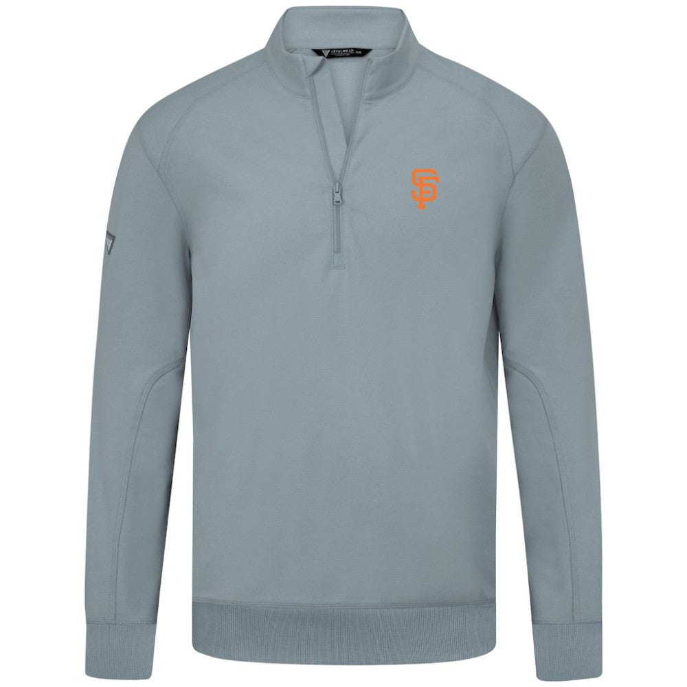 San Francisco Giants Levelwear Upright Insignia Tri-Blend Quarter-Zip Pullover - Gray Pullover