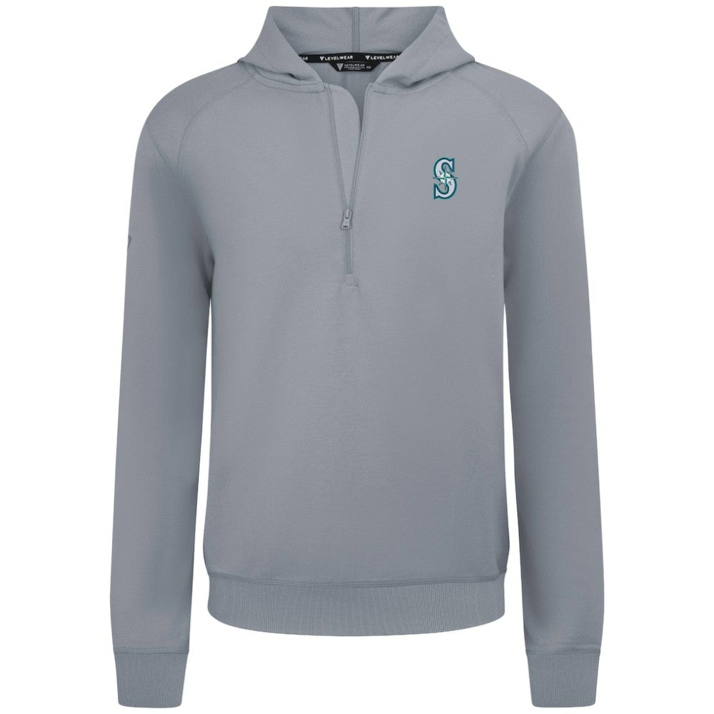 Seattle Mariners Levelwear Technic Insignia Quarter-Zip Hoodie - Gray Hoodies