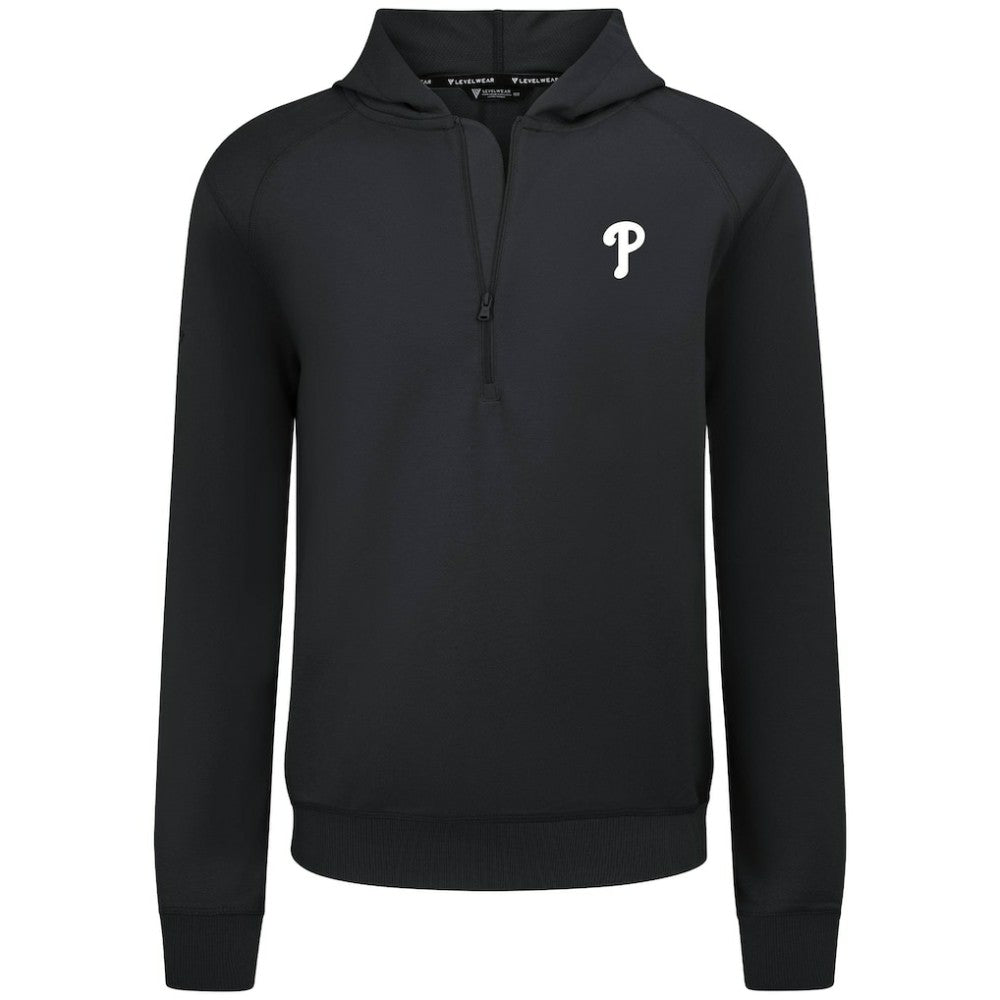 Philadelphia Phillies Levelwear Technic Insignia Quarter-Zip Hoodie - Black Hoodies