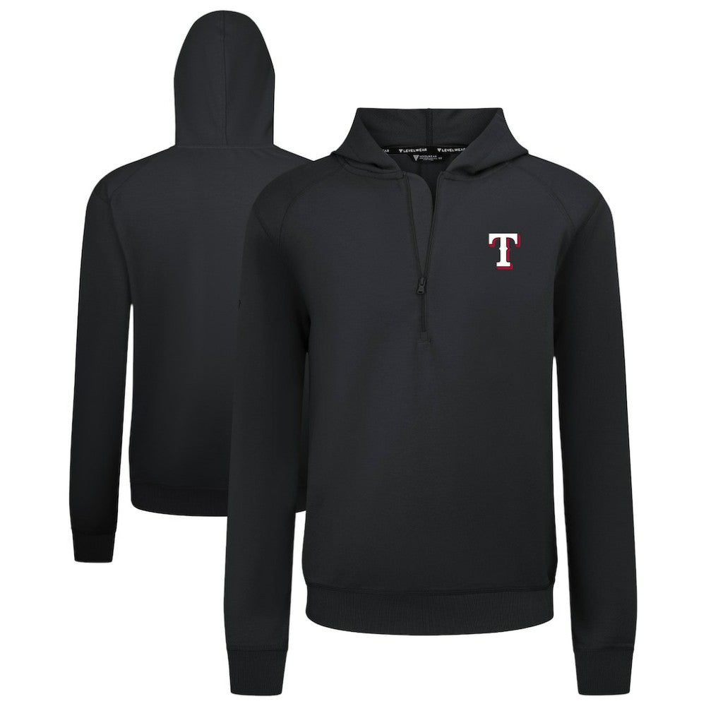 Texas Rangers Levelwear Technic Insignia Quarter-Zip Hoodie - Black Hoodies