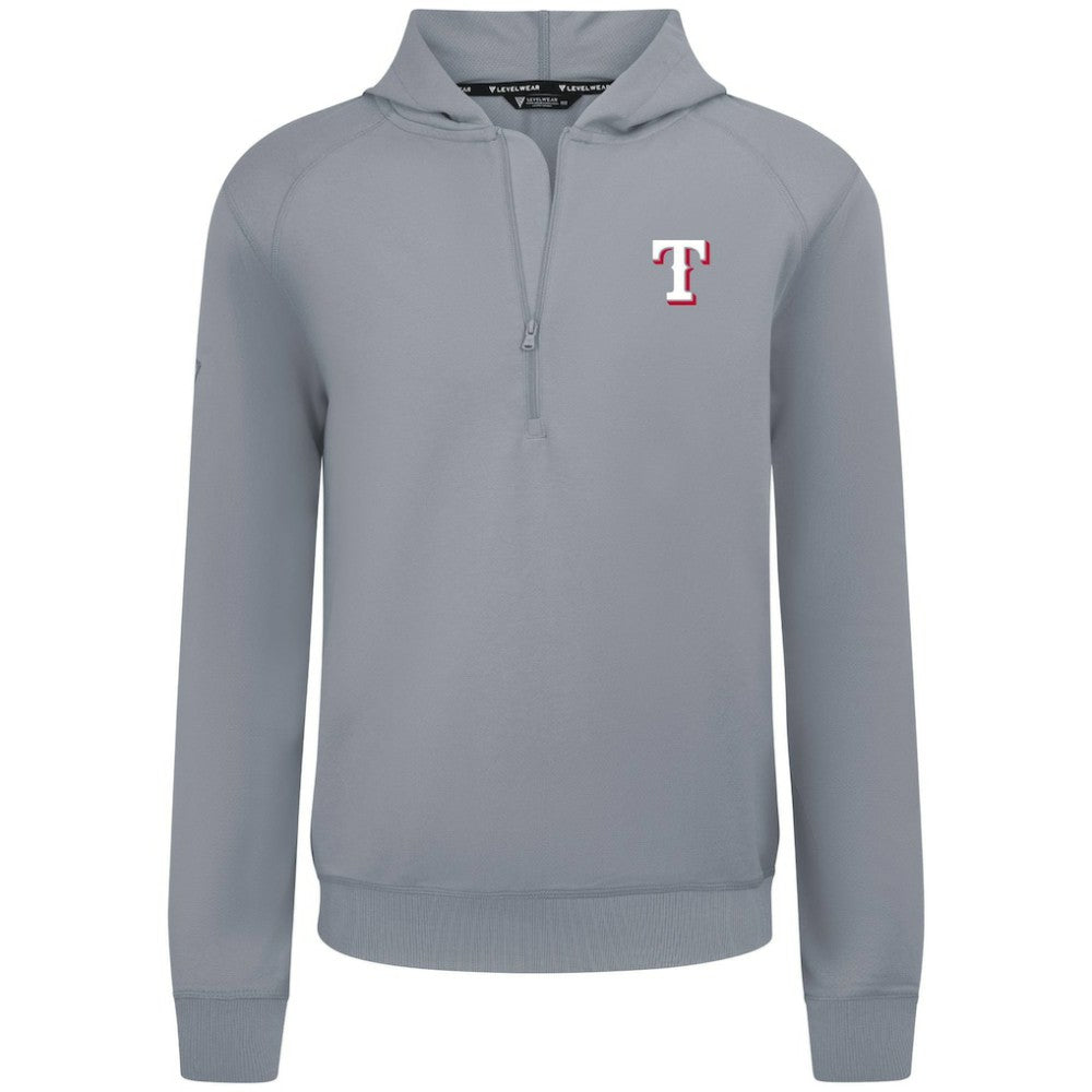 Texas Rangers Levelwear Technic Insignia Quarter-Zip Hoodie - Gray Hoodies