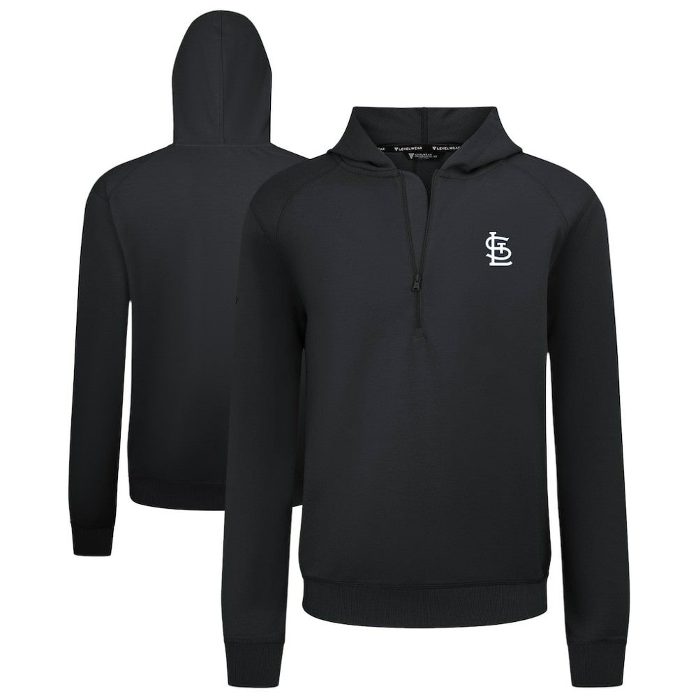 St. Louis Cardinals Levelwear Technic Insignia Quarter-Zip Hoodie - Black Hoodies