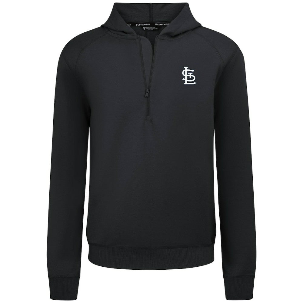 St. Louis Cardinals Levelwear Technic Insignia Quarter-Zip Hoodie - Black Hoodies