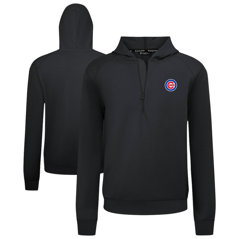 Chicago Cubs Levelwear Technic Insignia Quarter-Zip Hoodie - Black Hoodies