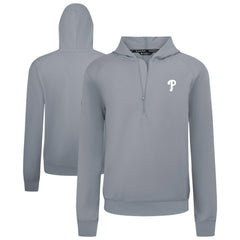 Philadelphia Phillies Levelwear Technic Insignia Quarter-Zip Hoodie - Gray Hoodies