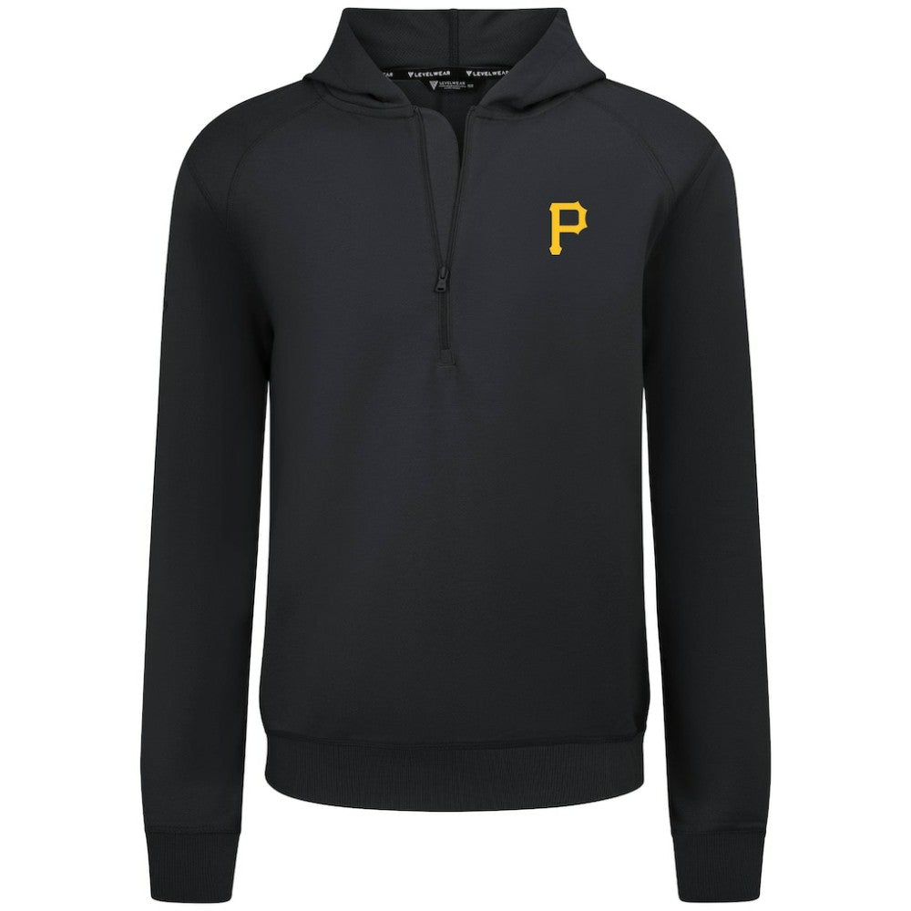 Pittsburgh Pirates Levelwear Technic Insignia Quarter-Zip Hoodie - Black Hoodies