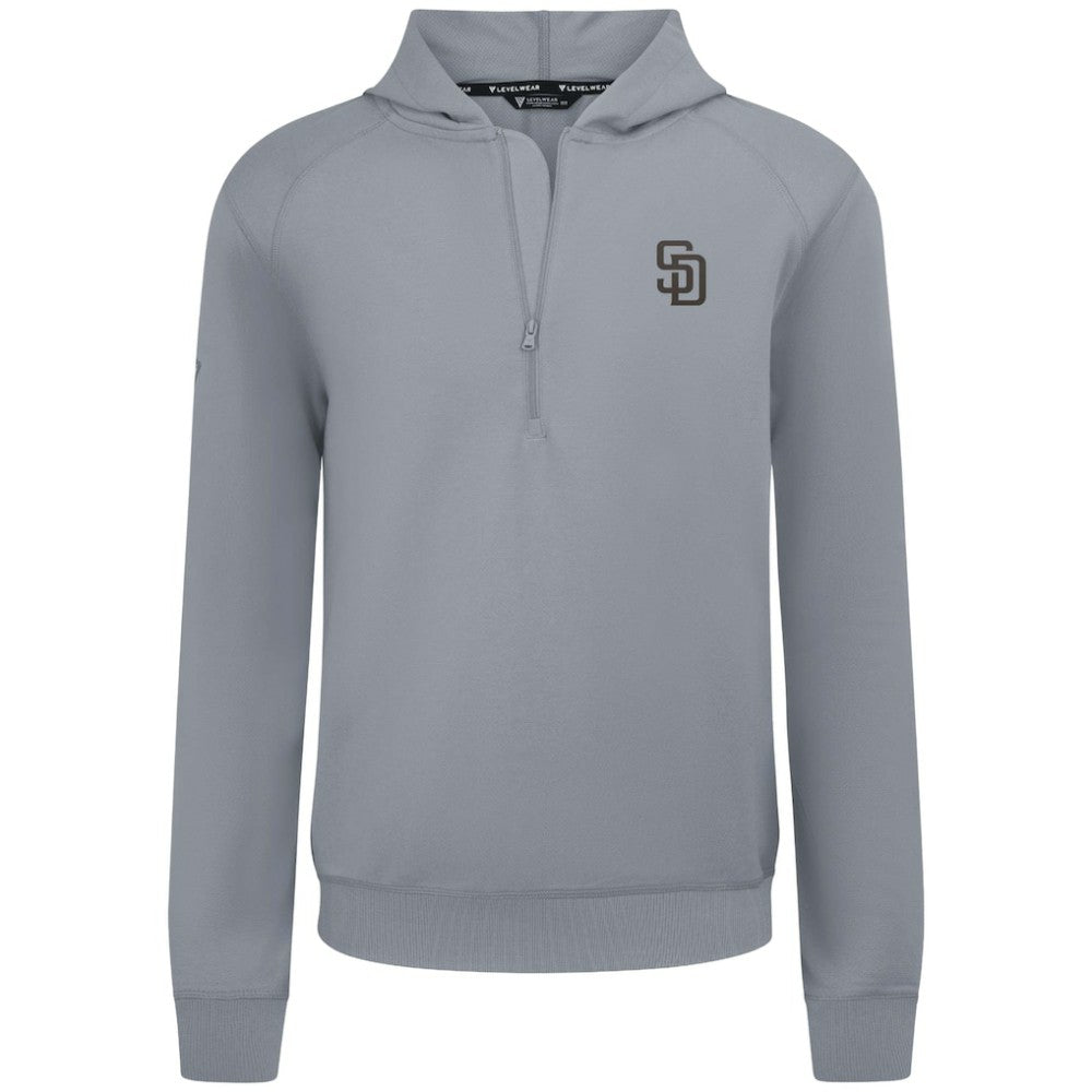 San Diego Padres Levelwear Technic Insignia Quarter-Zip Hoodie - Gray Hoodies