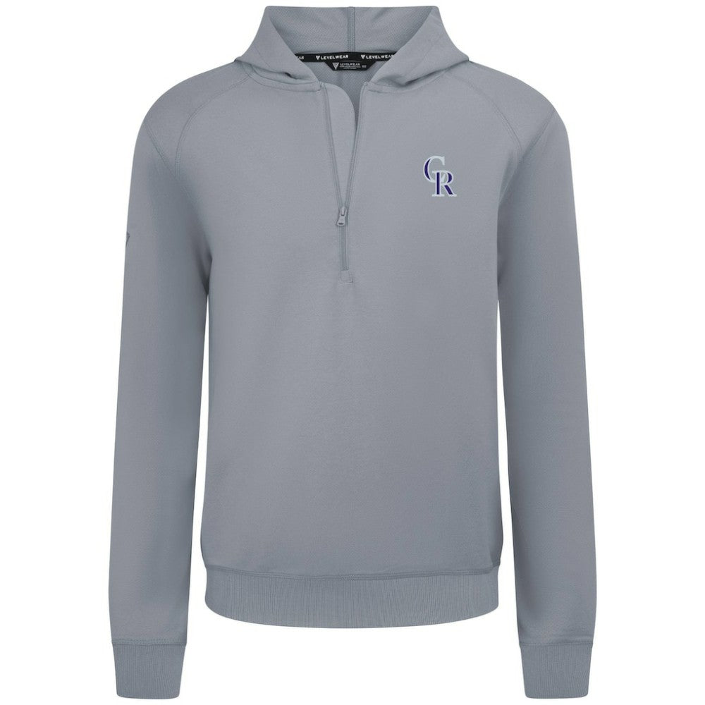 Colorado Rockies Levelwear Technic Insignia Quarter-Zip Hoodie - Gray Hoodies